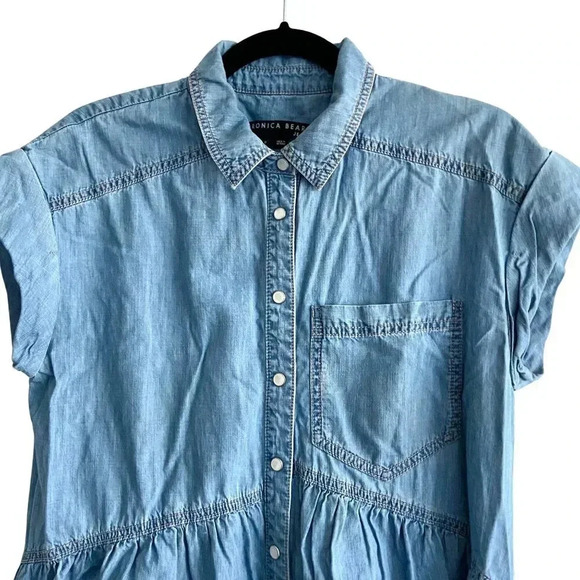 Veronica Beard Harrow Blue Chambray Denim Mini Dress, Sz 6 - Picture 9 of 11